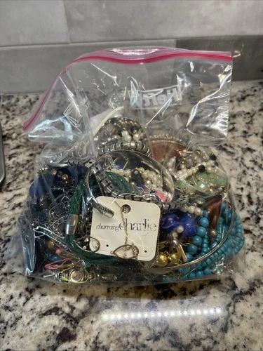 Vintage to Now Mystery Costume Jewelry Lot Wearable Junk Craft Art 3lbs