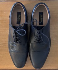 La Milano Windsor Men's Black Leather Cap Toe Memory Foam Oxford 12 A11715