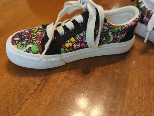 Super Mario Nintendo Sneakers Kids 13 Child Boys Lace Up Video Game Characters - Picture 11 of 19