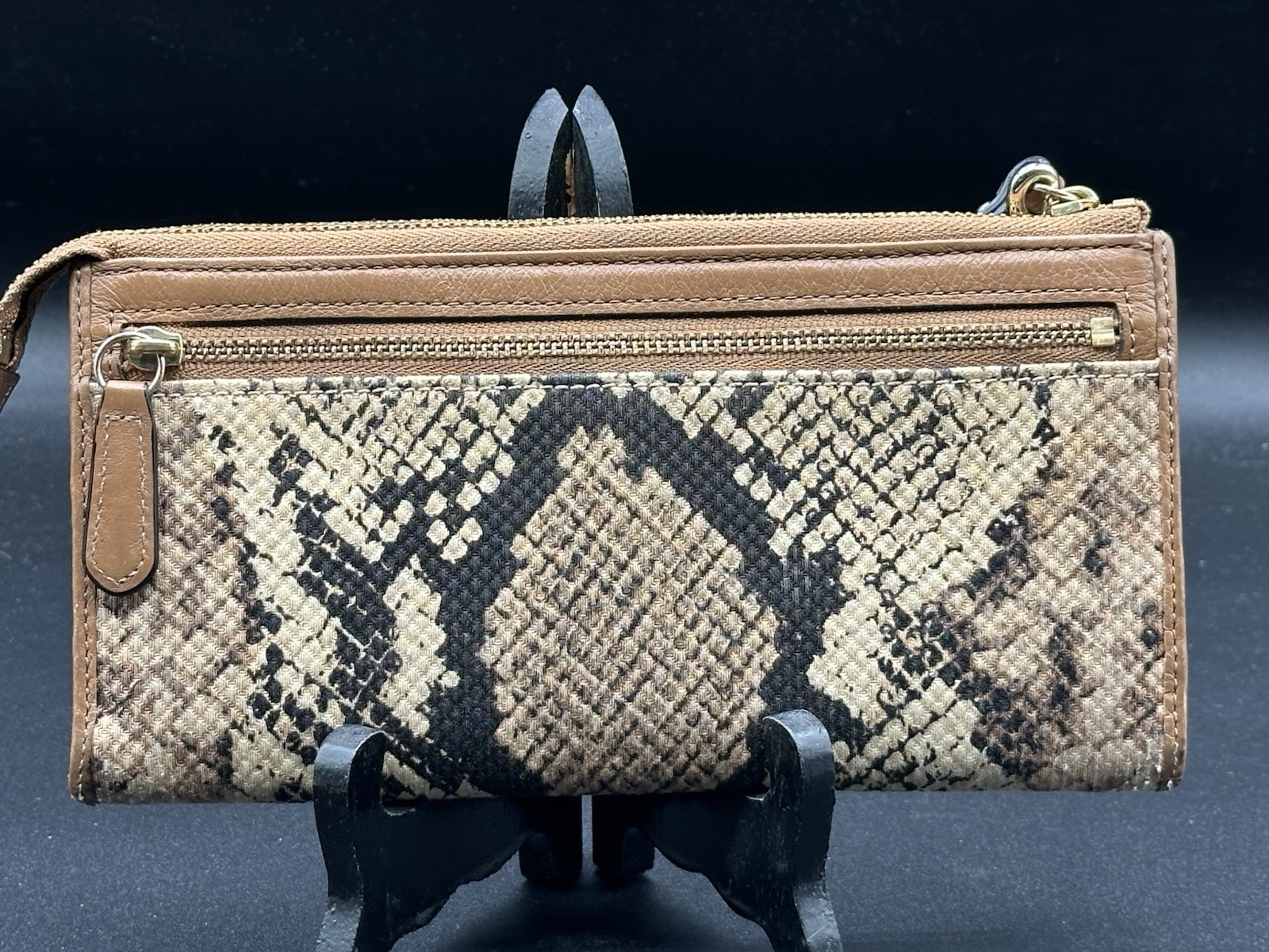 COACH NWOT Madison Brown Python Satin Wristlet- E… - image 2