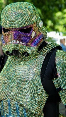 Crystal Stormtrooper Full Armour L Unikat verkrustet tragbar Cosplay Kunst