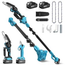 6in Telescopic Electric ChainSaw,15ft Max Pruning Shears Branch Cutter Trimmer