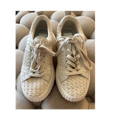 Dolce Vita Beige Knit Lace Up Comfort Women's Sneakers