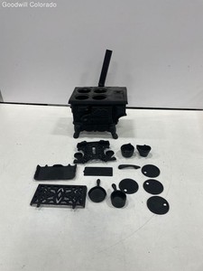Old Mountain Cast Iron Miniature Stove Set Black Kitchen Accessories Toy
