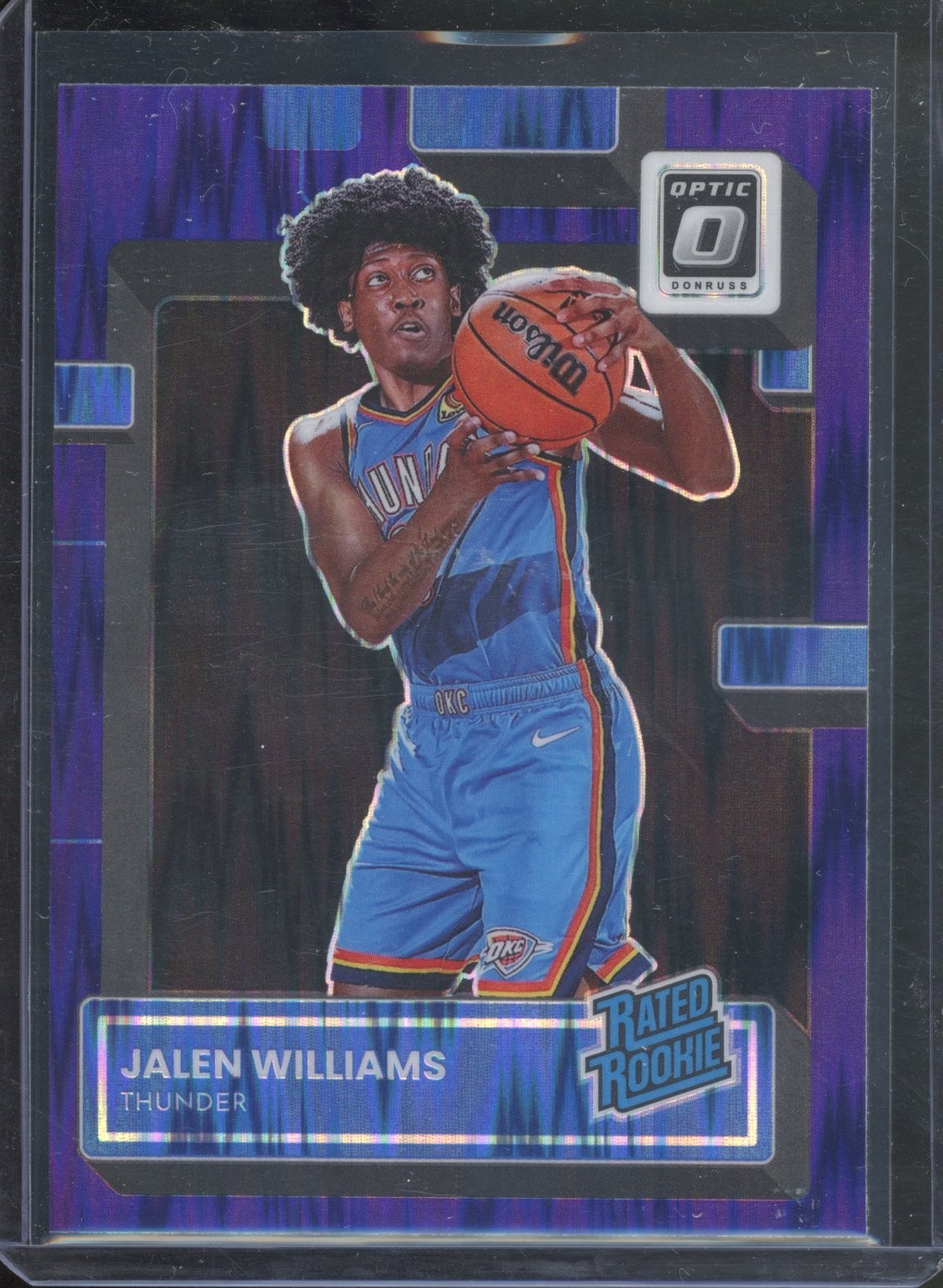 2022-23 Donruss Optic JALEN WILLIAMS #235 RC Rated Rookie Purple Shock Thunder