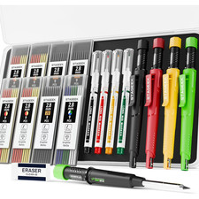 STAGEEK 4 Pack Carpenter Pencils with Sharpener, Mechanical Carpenter Pencils wi