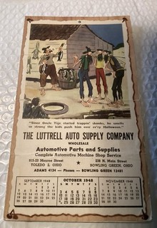 VINTAGE PAUL WEBB THE MOUNTAIN BOYS 1947 CALENDAR LUTTRELL AUTO SUPPLY COMPANY