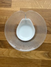 Jiri Suhajek for Crystalex Novy Bor Czech Art Glass Bowl White & Clear Stingray