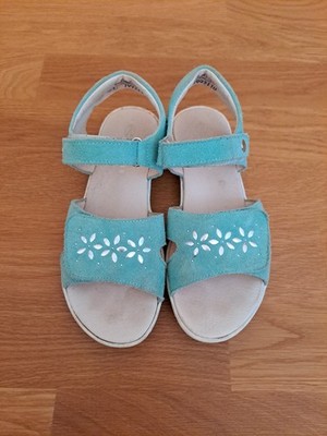 Richter Sandalen Gr.34, mintgrün aus Veloursleder für Mädchen