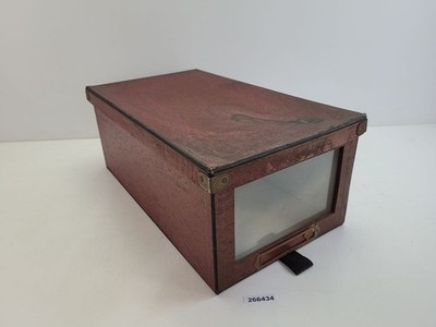 Kiste/Lagerkarton Sichtfenster Thoß & Gushurst Plauen Holz Glas Metall #266434