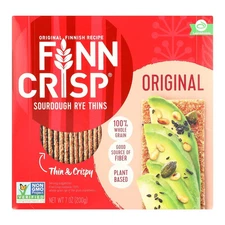 Finn Crisp Sourdough Rye Thins Original Crispbread 7 Ounce Boxes Pack of 9