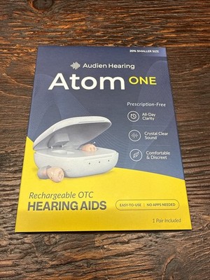 Audien Atom One OTC Hearing Aids Rechargeable Wireless In Ear  NEW 