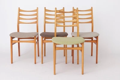 Set of 4 Vintage Dining Chairs 1970s Germany, Beech Wood Chairs, Restored - Image 1 of 4
