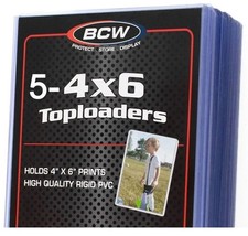 5 BCW 4x6 Toploaders 5 Inner Soft Sleeves Rigid Card Photo Storage Premium