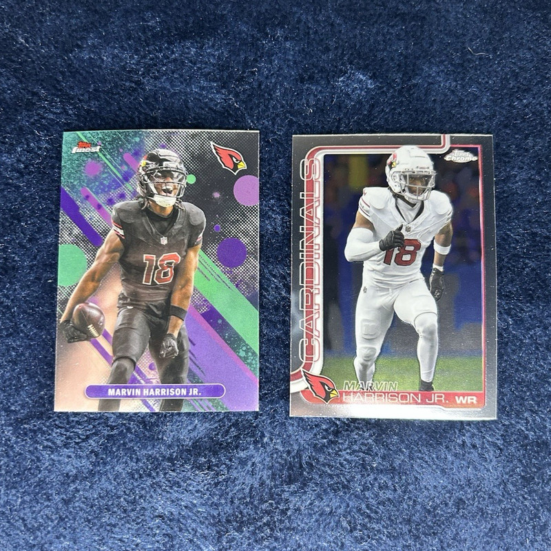 Topps Marvin Harrison Jr. Cardinals Finest & Chrome #80 2024 Lot of 2