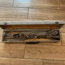Vintage PEDLER CO METAL CLARINET Elkhart Indiana USA (Unknown Condition) & Case