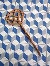 VINTAGE TAPETTE TAPIS-BATTOIR-OSIER ROTIN-DESIGN 50 60-déco