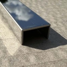 Stainless Steel Channel Trim -Mirror Polished Outside -14 x 8 x 1.2mm -2.4m Long