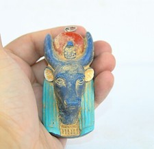 Rare Ancient Egyptian Antique Basalt Pendant Amulet of Hathor BC Egyptology