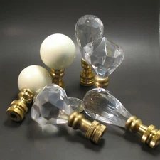 Lamp Finial Lot of 6 Assorted Lampshade Finials New Acrylic & Brass Sphere #AC1