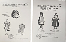 2 Vintage 1980 Doll Patterns Antique Chemise Drawers Hat Frock Cloak  Bonnet 4