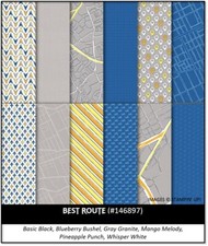 Stampin Up BEST ROUTE 24 Sheets 6x6 Designer Series Paper DSP 