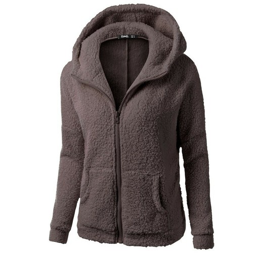 Womens Outwear Fleece Fur Warm Winter Overcoat Coat Thicken Hooded Parka Jacket - Picture 15 of 25