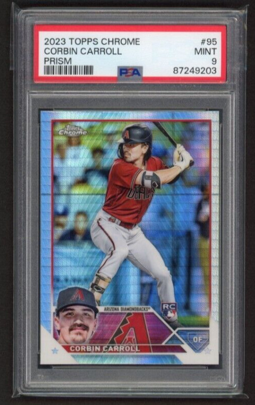 2023 Topps Chrome #95 Corbin Carroll Prism Refractor PSA 9