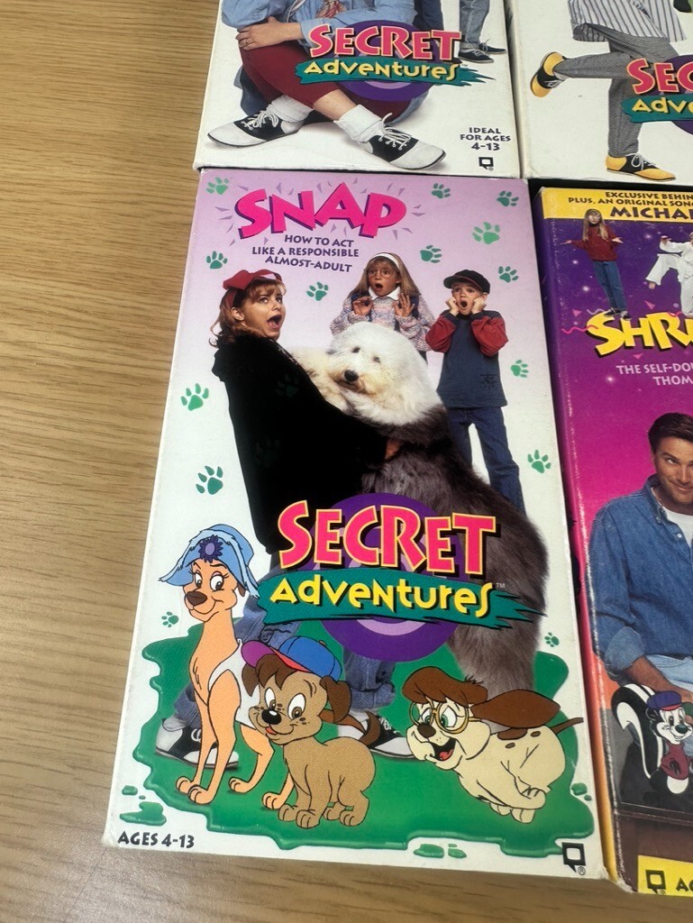 4 LOT VTG Original Secret Adventurers Retro VHS 1994 RARE SHRUG