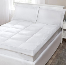 Image of LUXURY NATURAL DUCK FEATHER WITH 15% WARM DOWN MATTRESS TOPPER BED ENHANCER PAD