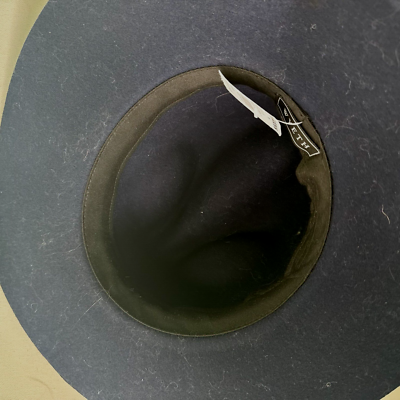 NEW! Rare  rancher Wyeth soft wool navy hat Wyeth Navy Blue Wool Felt Rancher Hat OS | eBay main image 3