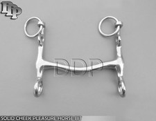 SOLID CHEEK PLEASURE HORSE BIT 5'', BT-0063