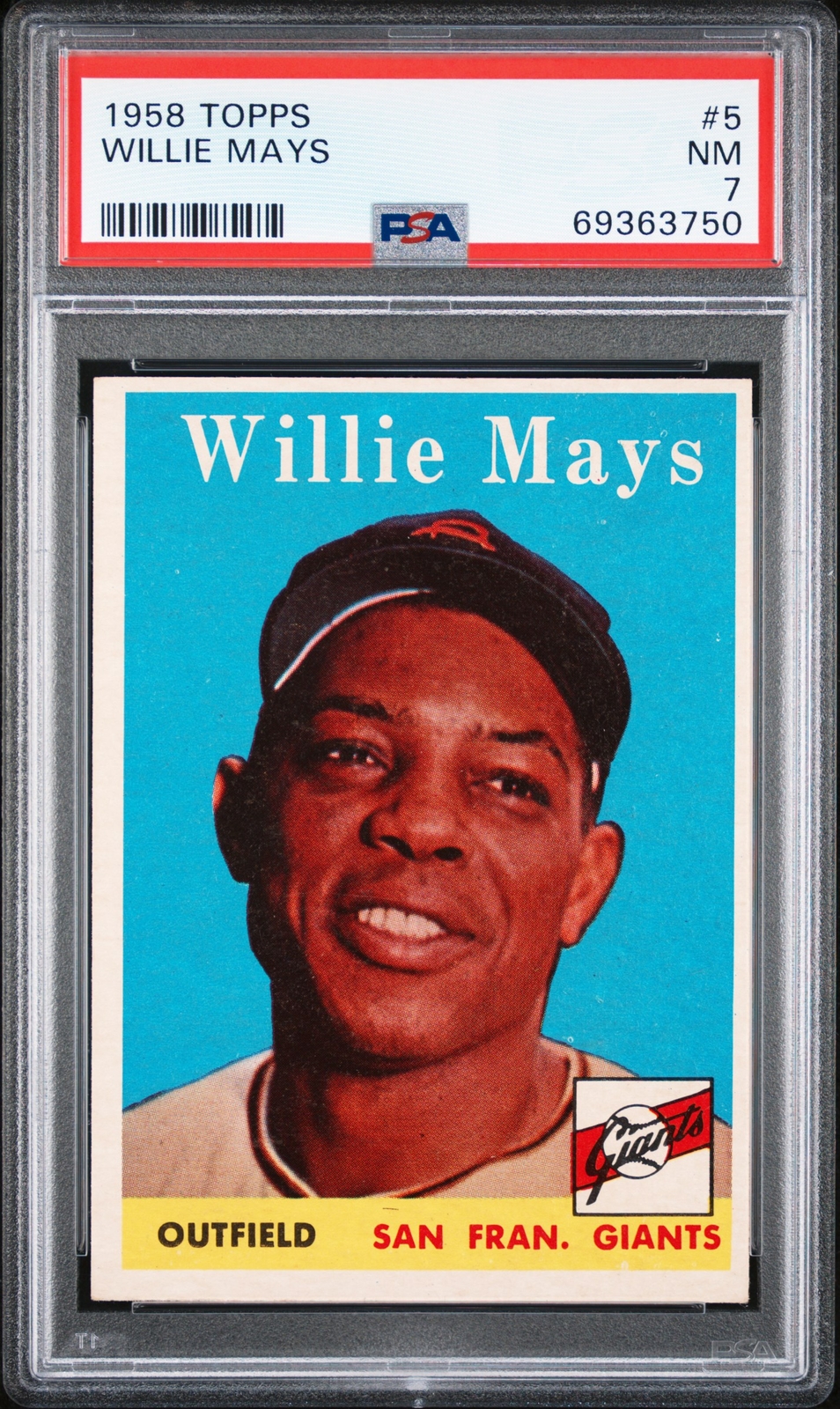 1958 TOPPS #5 WILLIE MAYS PSA 7