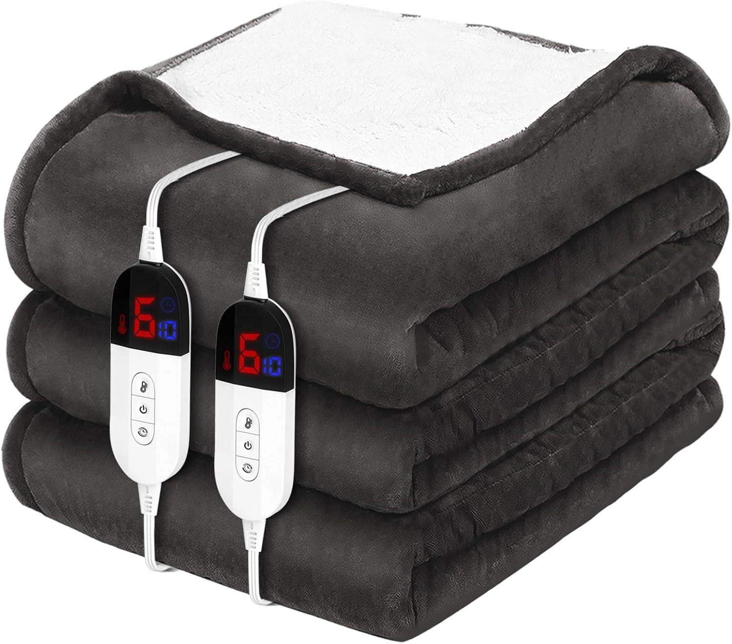 90x100 King Size Heated Blanket Dual Control 10 Heat Settings Electric Warming Blanket