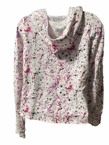 Justice Girls Active Hoodie Speckled Paint Look 14/16 Cropped - Picture 2 of 12