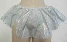 SILVER hologram FOIL TAP SKIRT CHILD SIZES DANCE SLIP ON JAZZ PULL UP