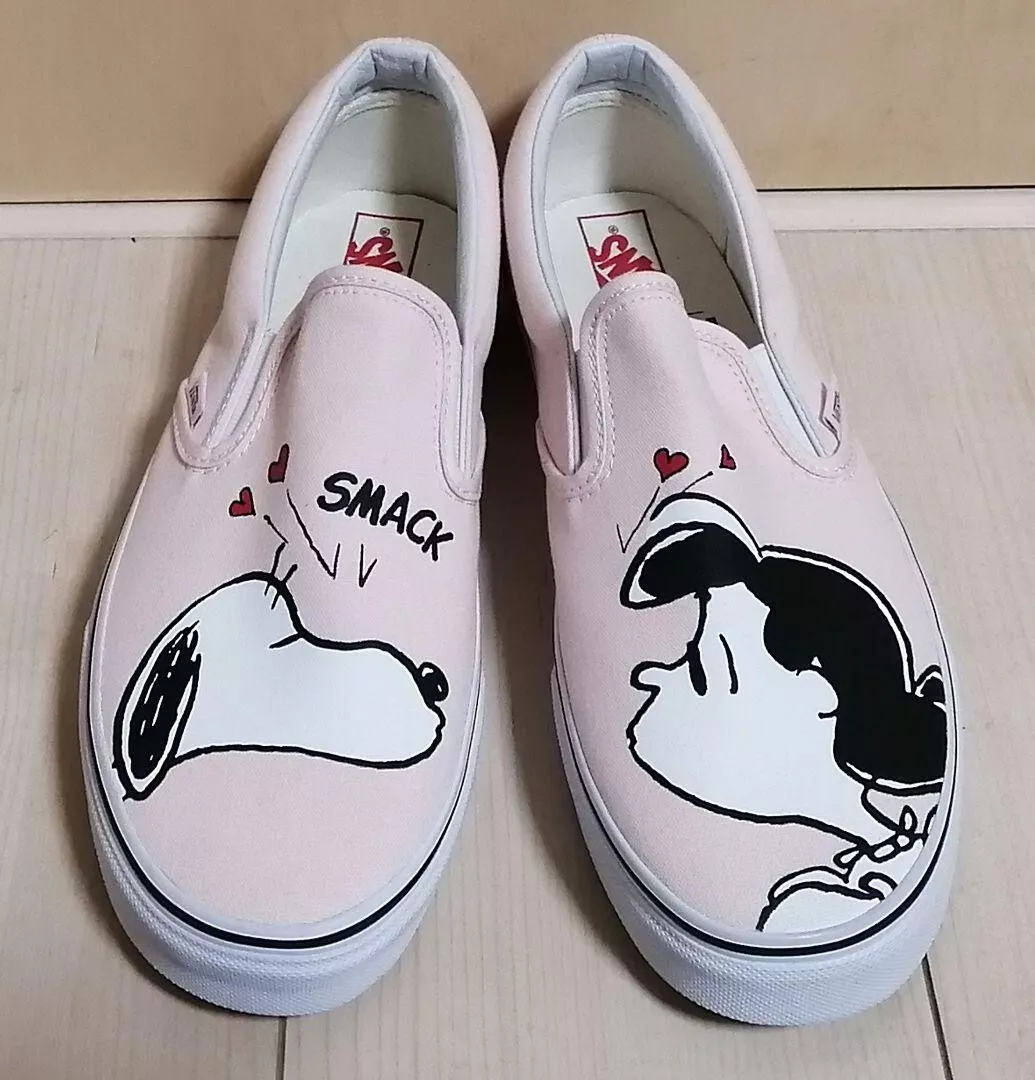 Peanuts Snoopy Vans Classic Slip-on Sneakers Pink US10 28cm