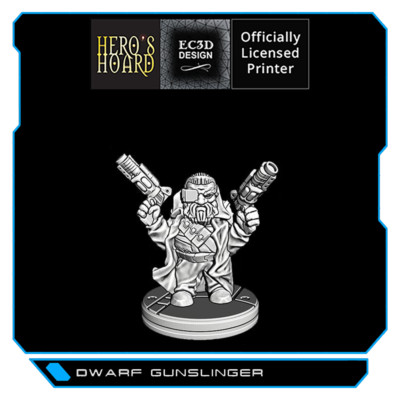 3D gedrucktes Zwerg Revolverheld Modell für Sci Fi Tabletop RPG Starfinder