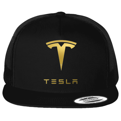 Tesla Motors Gold Logo Emblem Printed 