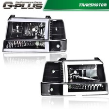 Fit For 92-96 Ford F150 F250 F350 Dual Led Drl Lamps Bumper Headlights 6pcs