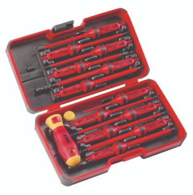 Felo 14pc E Smart Insulated Screwdriver Set Phillips Slot Torx Pozi 1000V AC
