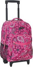 Rockland Double Handle Rolling Backpack Double Wheels For Ages 5 and Up