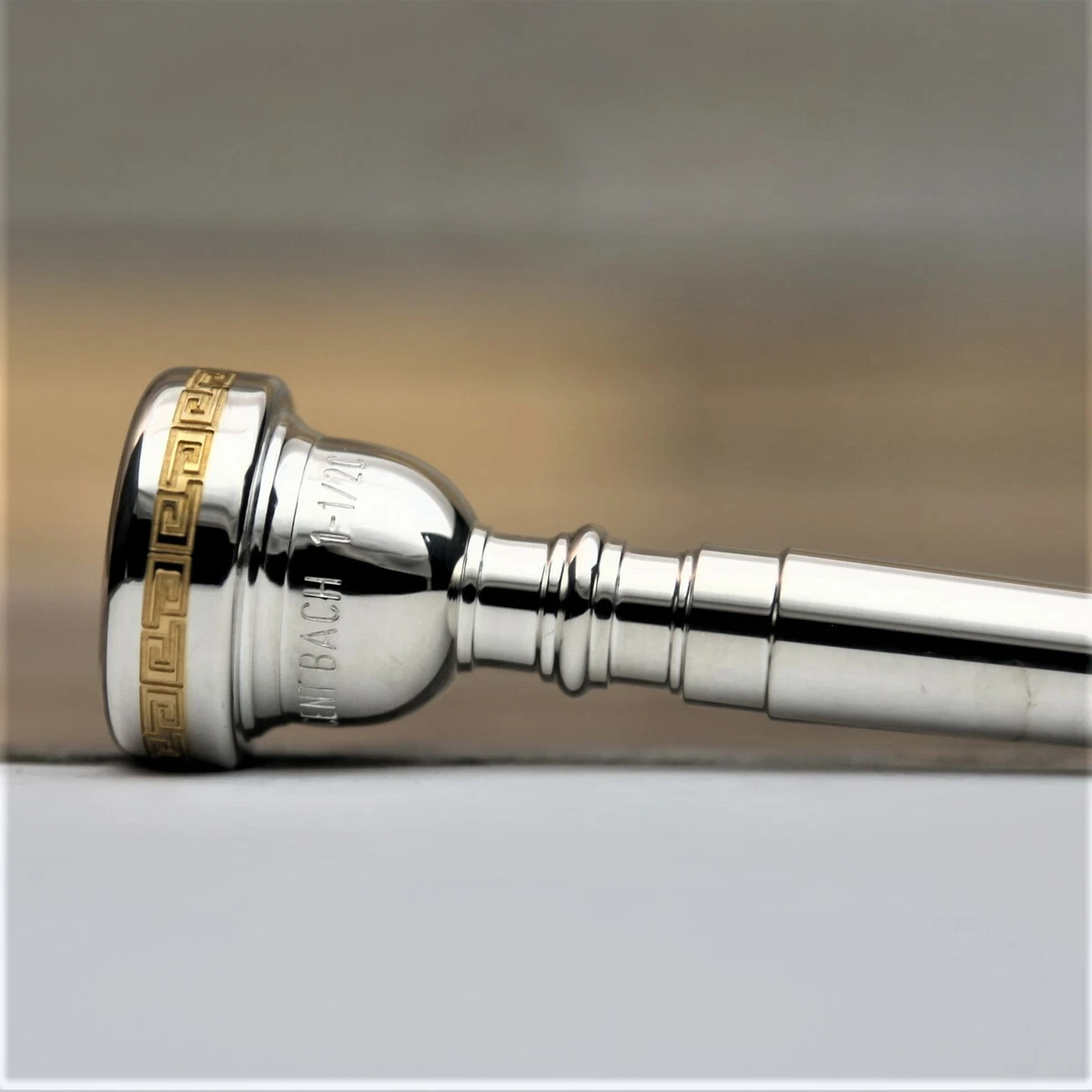 Bach 1 1 2C With Gold Accent Aztec Crown Engraving Trumpet Mouthpiece MP482