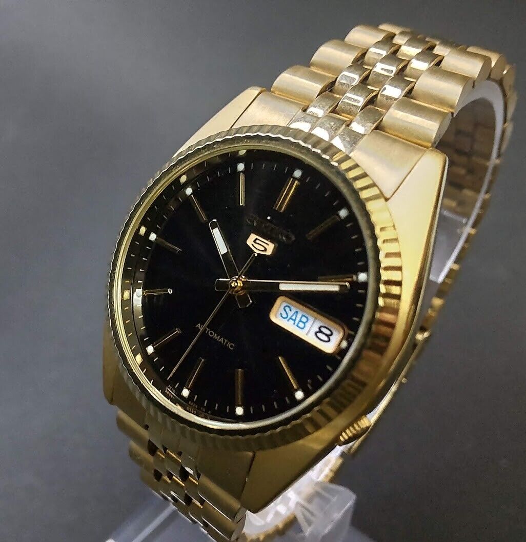 Seiko 7S26-0500 SNXZ16 Gold Black Rare Automatic Men's Watch(Near Mint)  29665155269 | eBay