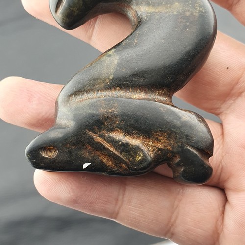 Antique Stone jade Beautiful Animal carving Black Magnetic stone Amulet Bead - Picture 9 of 20