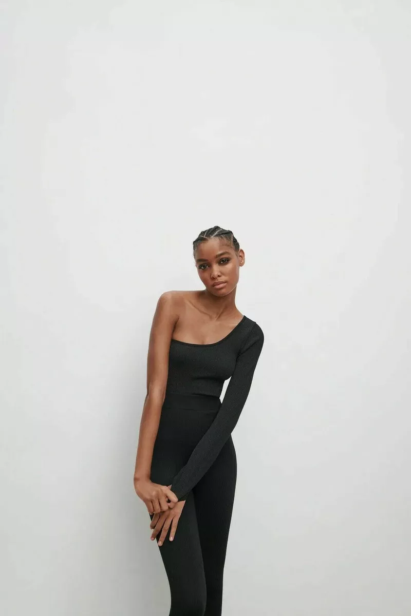 NWT Zara Black LIMITLESS CONTOUR COLLECTION BODYSUIT XS 7901/455 Black