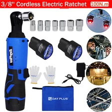 Cordless Impact Ratchet Wrench Driver Electric Rattle Nut Gun Sockets 240Nm 3/8"