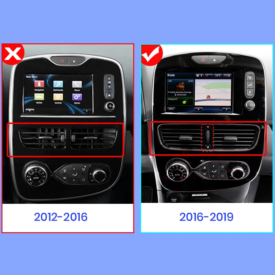 10"Android 13 Autoradio GPS Navi Bluetooth WiFi DAB per Renault Clio 4 2016-2019 - Immagine 2 di 4