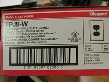 PASS AND SEYMOUR TRADEMASTER WALL PLATE TPJ8-W VL-72 A