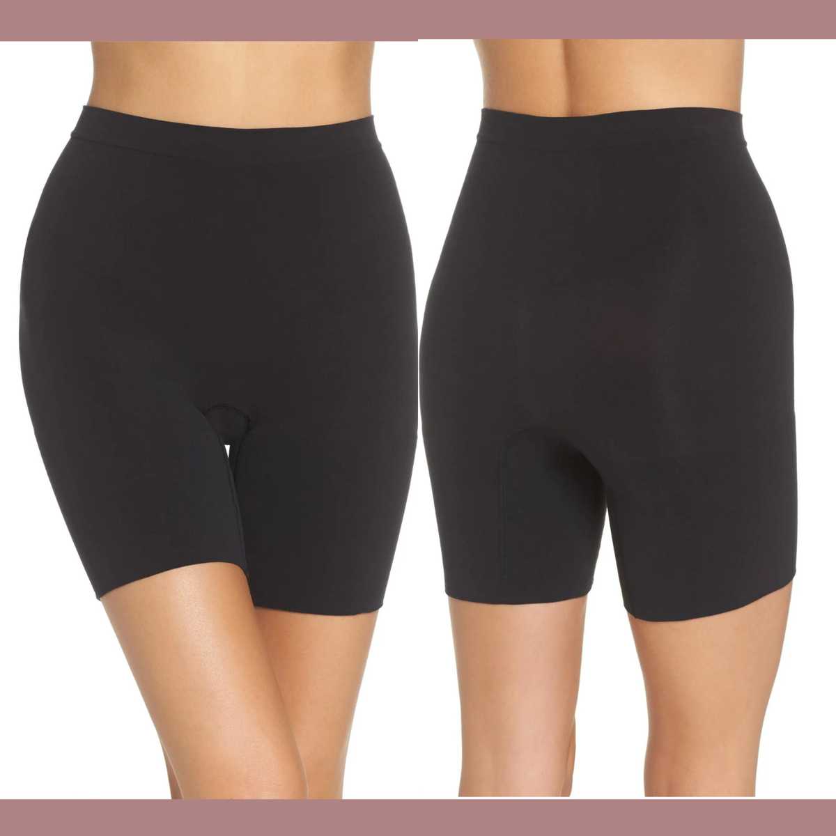 NIB $36 Spanx Small Mid-Thigh Power Shaping Shorts in Black